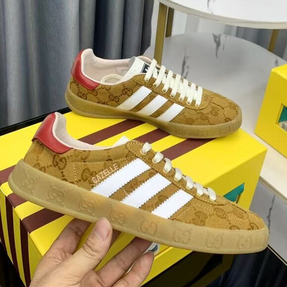 Adidas x Gucci Gazelle Sneaker Tan Monogram Wom - Picture 9 of 9